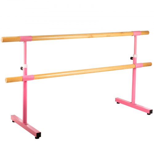 Barre de Danse Classique, Barre de Ballet Deux Barres, Autoportante 2 m Rose