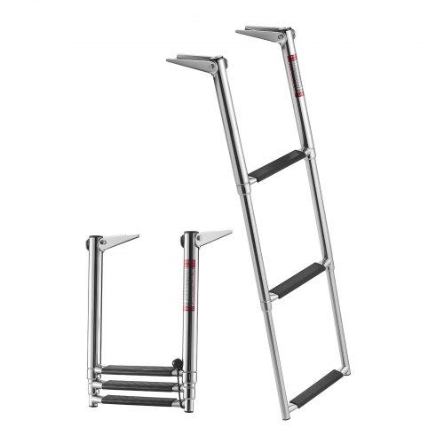 

VEVOR Échelle de Bateau 3 Marches en Acier Inoxydable, Échelle de Baignade Télescopique et Pliante pour Bateau Hors-Bord, Ponton, Yacht et Piscine, Capacité de Charge 272,16 kg, Marches Antidérapantes