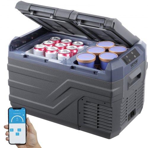 

VEVOR Réfrigérateur Portable à Compression 25 L, Mini Frigo de Voiture Double Zone, -20 °C à 20 °C Température Réglable, Glacière 12/24 V CC et 100-240 V CA, pour Camion Bateau Maison Camping