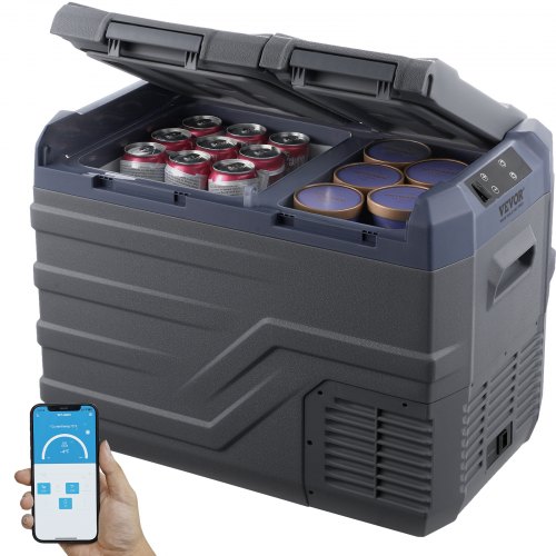 

VEVOR Réfrigérateur Portable à Compression 32 L, Mini Frigo de Voiture à Double Zone, -20 °C à 20 °C Température Réglable, Glacière 12/24 V CC et 100-240 V CA, pour Camion Bateau Maison Camping