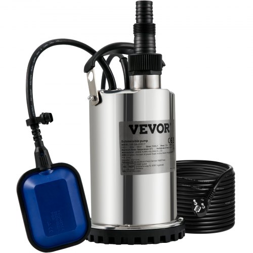 

VEVOR Pompe de Relevage Eaux Chargées 550 W Pompe d’Évacuation pour Eau Chargée, 158 L/min Immergée Vide Piscine Cave Fosse Septique avec Adaptateur de Décharge pour Pomper Eaux Sales Usées