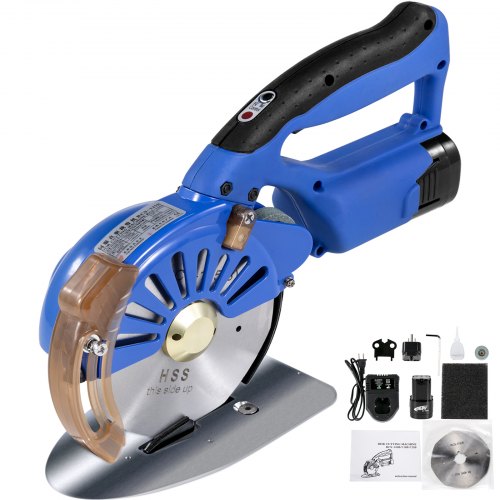 VEVOR Coupeur Rotatoire de Tissu sans Fil de 125mm Machine Tissu Cutter Ciseaux Electriques Découpeuse de Tissu Electrique Portable Chiffon 220V 3,6W-200W pour le Vêtement