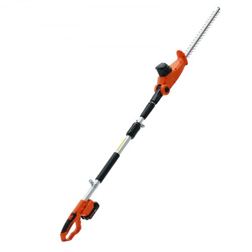 

VEVOR Taille-Haie à Batterie 20 V Taille-Haie Sans Fil Lame en Acier à Double Tranchant 45,7 cm Perche Télescopique 188-239 cm Coupe Haie Branches Électrique avec Chargeur Rapide pour Plantes Hautes
