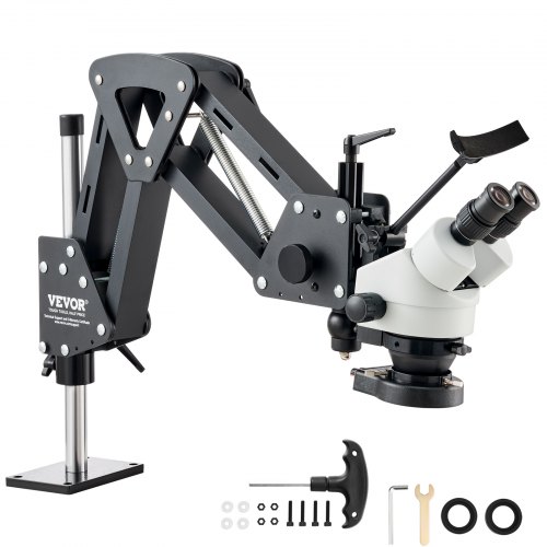 

VEVOR Microscope Multidirectionnel 7X-45X avec Support à Ressort Anneau Lumineux