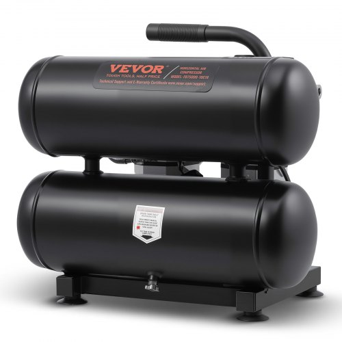 

VEVOR Compresseur d'Air sans Huile, Réservoir Acier 18 L, 2,0 CFM à 90 PSI, Pression Maximale 120 PSI, Compresseur Silencieux Portable pour Réparation Automobile, Gonflage Pneus, Peinture au Pistolet