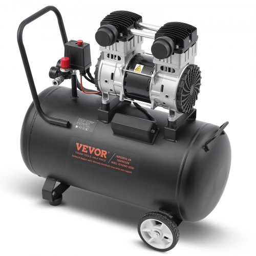 

VEVOR Compresseur Air Compact Portable Sans Huile Réservoir 60 L 90 PSI 1,25 kW