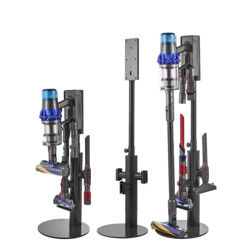

VEVOR Support d'Aspirateur pour Dyson V7, V8, V10, V11, V12, V15, SV10, SV12, SV14, SV18, SV21, Porte-aspirateur Vertical Stable avec 3 Clips et Hauteur Réglable 865-1300 mm pour Espaces Restreints