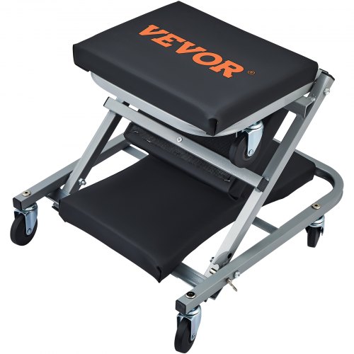 

VEVOR Chariot de Visite et Tabouret d’Atelier 2 en 1, Chariot Roulant Pliable pour Mécanicien, Capacité 136 kg, Profil Bas, 6 Roues, pour Garage, Magasin, Réparation Automobile, Allonger ou s'Asseoir