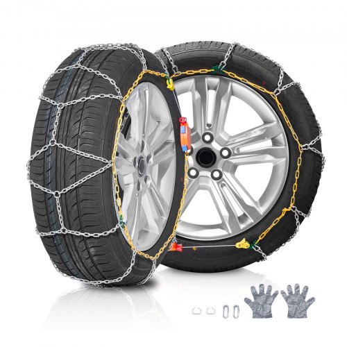 

VEVOR Chaînes à Neige 2 Pièces, Chaînes de Pneus Antidérapantes, en Acier Allié au Manganèse, Conduite Sécuritaire, Accessoires d’Urgence pour Voitures, Camionnettes, SUV et Camions, Pick-up