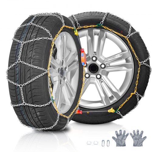 

VEVOR Chaînes à Neige Kit de 2PCs, Chaînes de Pneus Antidérapantes, en Acier Allié au Manganèse, Conduite Sécuritaire, Accessoires d’Urgence pour Voitures, Camionnettes, SUV et Camions, Argentées