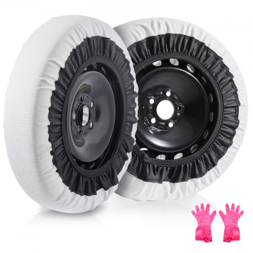 

VEVOR Chaussettes à Neige pour Pneus Épaisses 2PCs Taille M, Chaînes à Neige Textiles en Fibre de Polyester avec Sangles Élastiques, Dispositifs Textiles de Traction pour Voiture, SUV, Pick-up