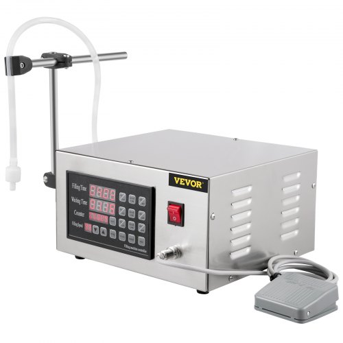 VEVOR Machine de Remplissage Liquide 5 ML-3500 ML Remplisseur de Bouteilles 50 W Remplisseuse Manuelle 3,2 L/Min Contrôle Numérique Remplissage Automatique pour Eau Huile Carburants Boissons Lait