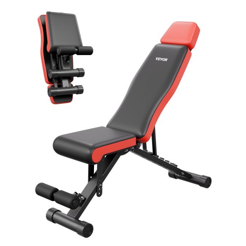 

VEVOR Banc de Musculation Capacité de Charge de 260 kg, Banc Plat Réglable Pliable, Équipement de Fitness pour Abdominaux, avec Protection Étendue de la Tête/du Cou, pour Entraînement Complet du Corps