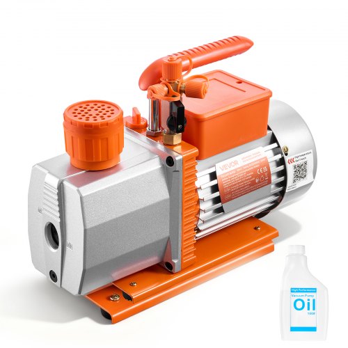 

VEVOR Pompe à Vide 7 CFM 198 L/min Pompe à Vide Climatisation Palettes Rotatives 2 Étages Compatible R134a R22 R410a R1234YF R32 pour Entretien Climatiseurs Automobiles Dégazage Résine, Huile Incluse