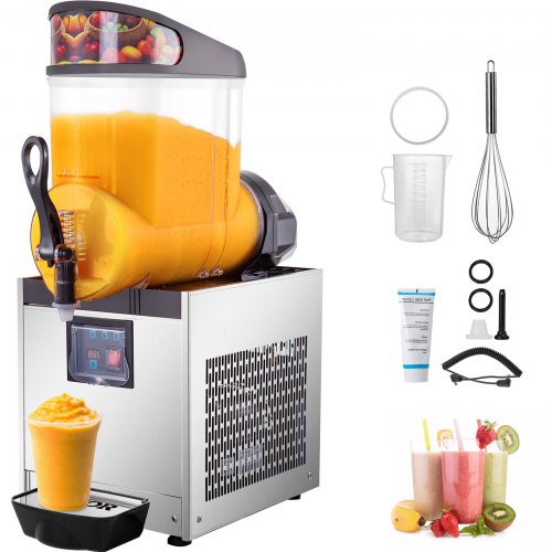 VEVOR Machine A Granité commerciale 500 W 12 L, Machines A Granitas utilisation commerciale, pour fabriquer les boissons glacées/notamment les jus de fruits/le thé/les slurpees/les cocktails glacés