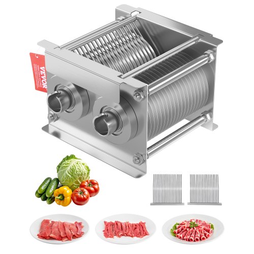 

VEVOR Lame de coupe-viande commerciale, 5 mm, ensemble de lames pour machine à couper la viande SJY-DQ90, acier inoxydable, ensemble de lames de trancheuse à viande, pour viande désossée, légumes mous