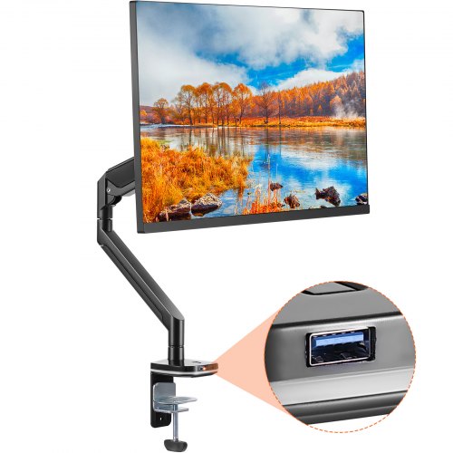 VEVOR Support Écran PC pour Moniteur de 13-35 pouces Bras Écran PC Réglable en Hauteur Inclinable Ro