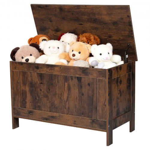 

VEVOR Banc de rangement pour enfants, 754 x 389 x 480 mm, coffre à jouets en bois, avec charnière de sécurité, grande boîte de rangement pour tout-petits, pour salle de jeux, salon ou entrée, marron