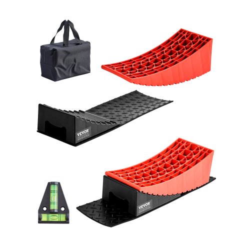 

VEVOR Cale de Roue pour Caravane 2PCs, Bloc de Nivellement pour Camping-car Capacité de 4 T, Hauteur Maximale de 12 cm, Niveleurs Incurvés Robustes avec Tapis Antidérapant, Sac de Transport, Rouge