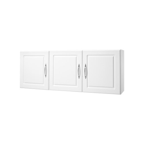 

VEVOR Armoire murale de buanderie à 2 niveaux, placard de rangement suspendu avec 3 portes, meuble de rangement avec étagère réglable, pour cuisine, garage, salle de bain, 31,6x137,2x51,6 cm, blanc