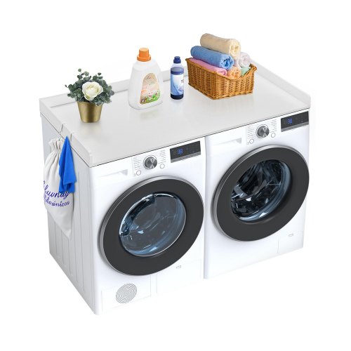 

VEVOR Surface de comptoir en bois pour lave-linge et sèche-linge 137x70 cm blanc