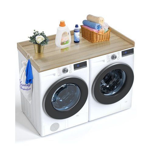 

VEVOR Comptoir en bois pour lave-linge et sèche-linge 137 x 70 cm couleur chêne