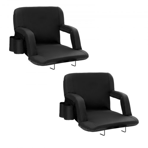 

VEVOR Siège de stade avec support dorsal, large dossier, chaise de stade pliable et rembourrée, chaises inclinables portables avec porte-gobelet, pour événements sportifs, concerts de plage, 2 pcs