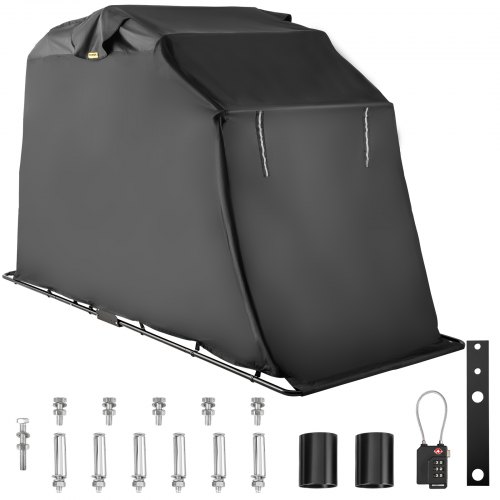 VEVOR Abri Moto Pliant 270x105x160 cm Garage Pliable pour Moto Imperméable Tente Garage Moto Cadre en Acier Housse de Protection Aéré Coupe-Vent avec Cadenas Anti-Décoloration Protection Vélo Scooter