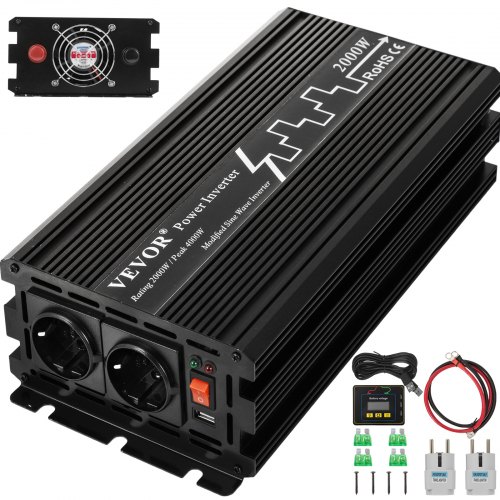 Convertisseur 2000w 4000w Onde Sinusoïdale Modifiée Onduleur 24v 230v Port Usb