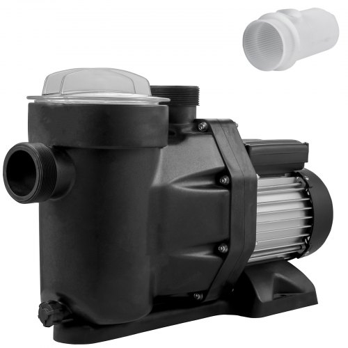 

VEVOR Pompe Piscine Filtration 19200 L/h Pompe Circulation Eau Panier Filtre Amovible 1 HP Pompe Plastique Métal 750W 3450 tr/min 50 ℃ 2 Tuyaux Montage pour Piscines Spas Sources thermales SPP150E