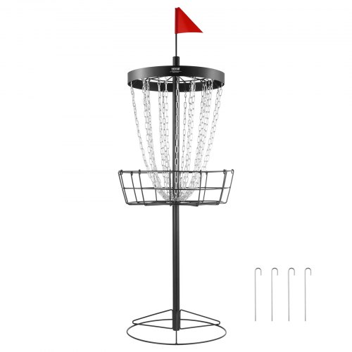 

VEVOR Corbeille de Disc Golf à 24 Chaînes, Cible Portable pour Disc Golf en Acier, Panier de Golf à Disque pour Intérieur et Extérieur, Équipement d’Entraînement Professionnel, Noir