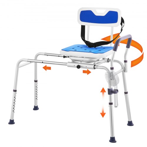 

VEVOR Banc de Transfert Baignoire Coulissant, Sièges de Douche Pivotant à 360 Degrés, Banc d’Accès au Bain Antidérapant, Hauteur Réglable, Capacité de Charge 180 kg, pour Personnes Âgées Handicapées