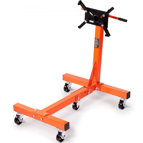 VEVOR Support Moteur d'Atelier 680 kg Stand de Moteur en Acier Pliable Mobile Roue Verrouillable Lèv