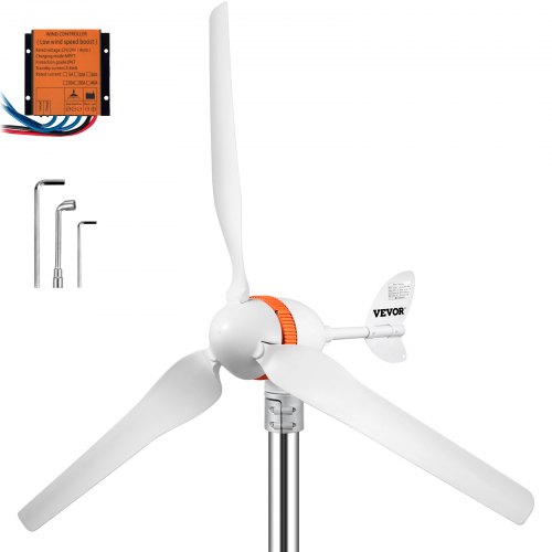VEVOR Générateur éolienne 12V, Kit Générateur Turbine éolienne 400W 3 Pales Contrôleur MPPT Moteur à