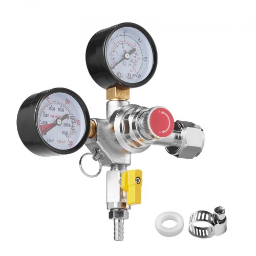 

VEVOR Régulateur de CO2 Bière Réglable 0-60 PSI Détendeur de Pression avec Clapet Anti-Retour Prise Standard CGA320 Tuyau de Dia. 8 mm pour Tireuse de Bière Fût de Bière à la Pression Brassage Maison