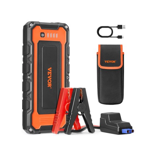 

VEVOR Booster batterie voiture, 3000 A, démarreur de batterie voiture portable avec câbles de démarrage, lumière LED, boîte de démarrage au lithium, pour moteurs à essence 10 L/diesel 8 L