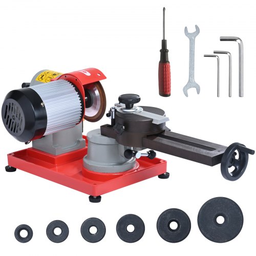 

VEVOR Affuteuse de Lame de Scie Circulaire 370 W Affûteuse d'Angle Rotative de Lames 3600 tr/min avec 6 Centrages de Scie Meule 125 mm Accessoires Divers Affûtage pour Lames de Scie à Pointe Carbure