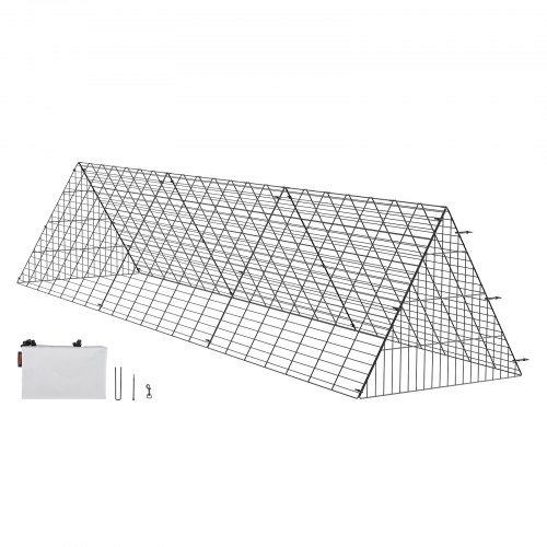 

VEVOR Enclos du poulailler, 300 x 71 x 61,5 cm (L x L x H), tunnels de poulet pour la cour, poulailler portable pour une installation facile à l'extérieur, cage adapté aux poulets, canards, lapins