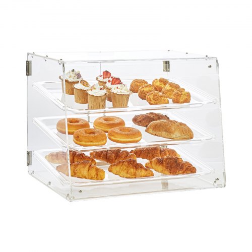 

VEVOR Présentoir à Pâtisserie à 3 Niveaux Vitrine de Boulangerie Transparente en Acrylique Étagère Présentation Pâtisserie Amovible pour Pain Viennoiserie Dessert Bonbons Bar Café Magasin Restaurant