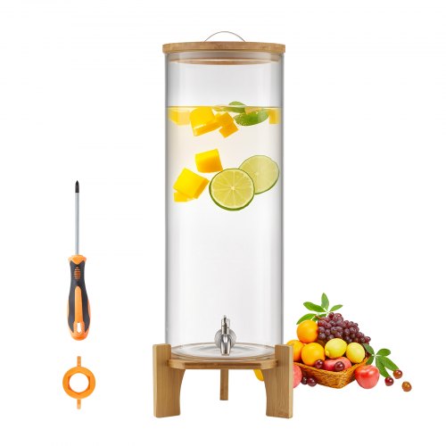 

VEVOR Distributeur de Boissons Capacité 13 L en Verre avec Support pour Café