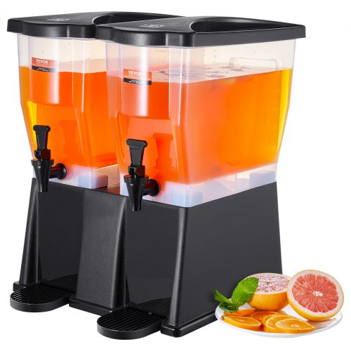 

VEVOR Distributeur de Boissons Grande Capacité 2x11 L, Fontaine à Eau avec Robinet Couvercle et Support, en Plastique, Distribution de Jus Limonade Thé Glacé, pour Restaurants, Hôtels, Cafés, Soirées