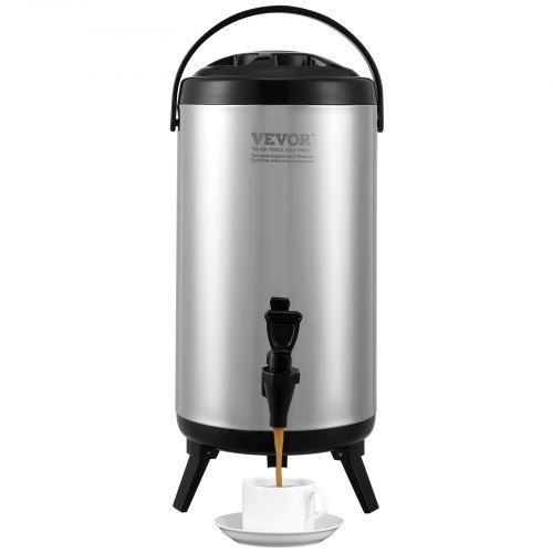 

VEVOR Distributeur de Boissons Isotherme 9,2L Distributeur d’Eau Chaude et Froide Non Électrique Inox Alimentaire Conservation 4-6H Conteneur Isotherme avec Robinet Portable pour Camping Restauration