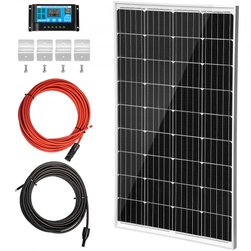 Vevor 150w Kit Panneau Solaire Monocristallin Contrôleur Charge 12v Caravanes