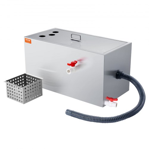

VEVOR Intercepteur à Graisse Commercial, Séparateur de Graisse 11,3 kg, Bac à Graisse Entrée Supérieure, sous l'Évier Inox, Séparateur Huile-Eau d'Eaux Usées 6,4 GPM, pour Cuisine Cantine Restaurant