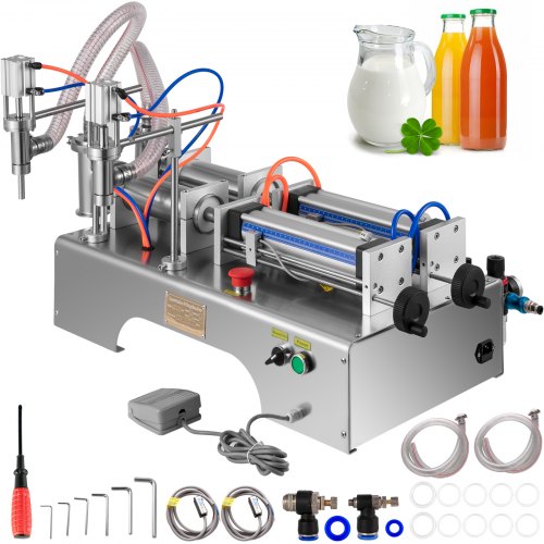 Vevor Pneumatique Liquide Machine Remplissage Automatique, Double Buse 50-500 Ml