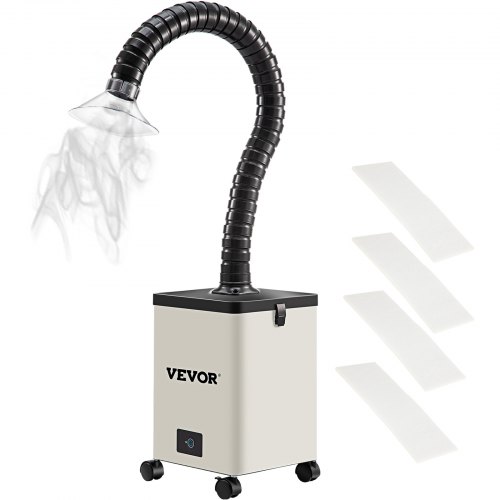 VEVOR Absorbeur de Fumée 80 W Extracteur de Fumée pour Soudure 5800 tr/min Mini Aspirateur de Fumée 28 x 28 x 50 cm Deux Tuyaux Flexibles Longs 1,2 m pour Absorbe Fortement la Fumée eTôles Poussières