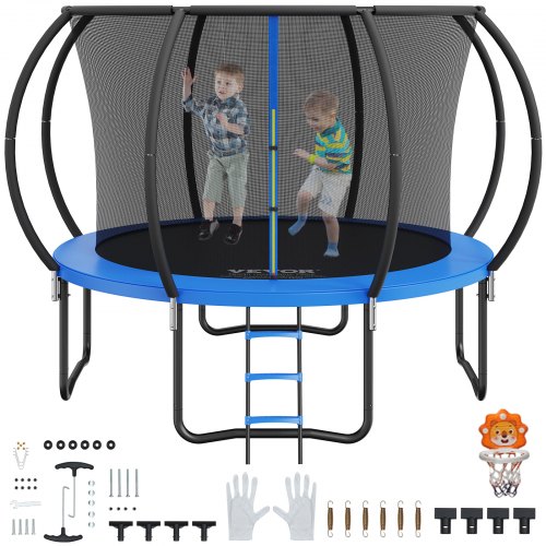 

VEVOR Trampoline Extérieur Intérieur 3 m Trampoline pour Enfants Charge Maximale 150 kg avec Filet de Sécurité à 360° Couverture de Mousse Épaisse Facile à Installer pour Parc de Loisir Arrière-Cour