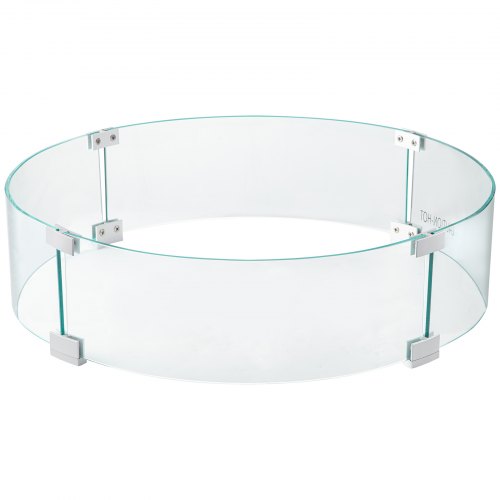 

VEVOR Pare-Vent Rond en Verre Trempé Transparent 58 x 58 x 15 cm Pare-Vent en Verre pour Foyer Brasero épaisseur de 6 mm Coupe-Vent Pieds Stable Pare-Feu Flamme Poêle Table de Brasero Patio Terrasse