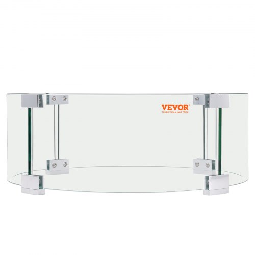 

VEVOR Pare-vent pour Foyer à Gaz, 66x15,2x15,2 cm Pare-vent en Verre Trempé pour Brasero Écran de Protection Rond Pare-flamme Robuste Coupe-vent Stable Épaisseur 6 mm avec Pieds Alliage d'Aluminium