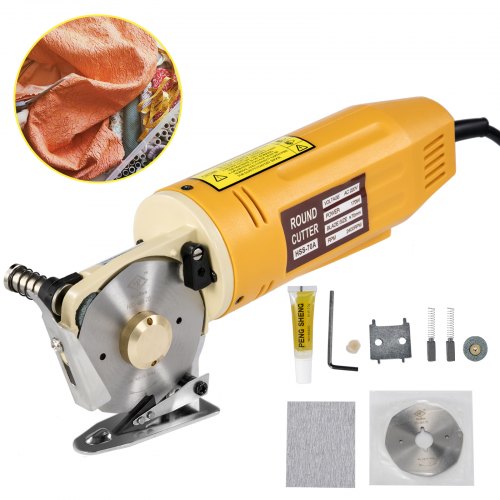 VEVOR Coupeur Rotatoire de Tissu de 70mm, Machine Tissu Cutter, Ciseaux Electriques Découpeuse de Tissu, Électrique Portable Chiffon 220V 150W, pour la soie